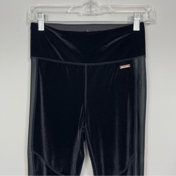 Sweaty Betty Velvet High Waisted Rise Leggings Side Stipe Velour Pants Black S - Picture 7 of 16